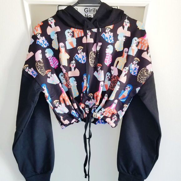 1000 People Cropped Top Hoodie - Picture 2 of 4